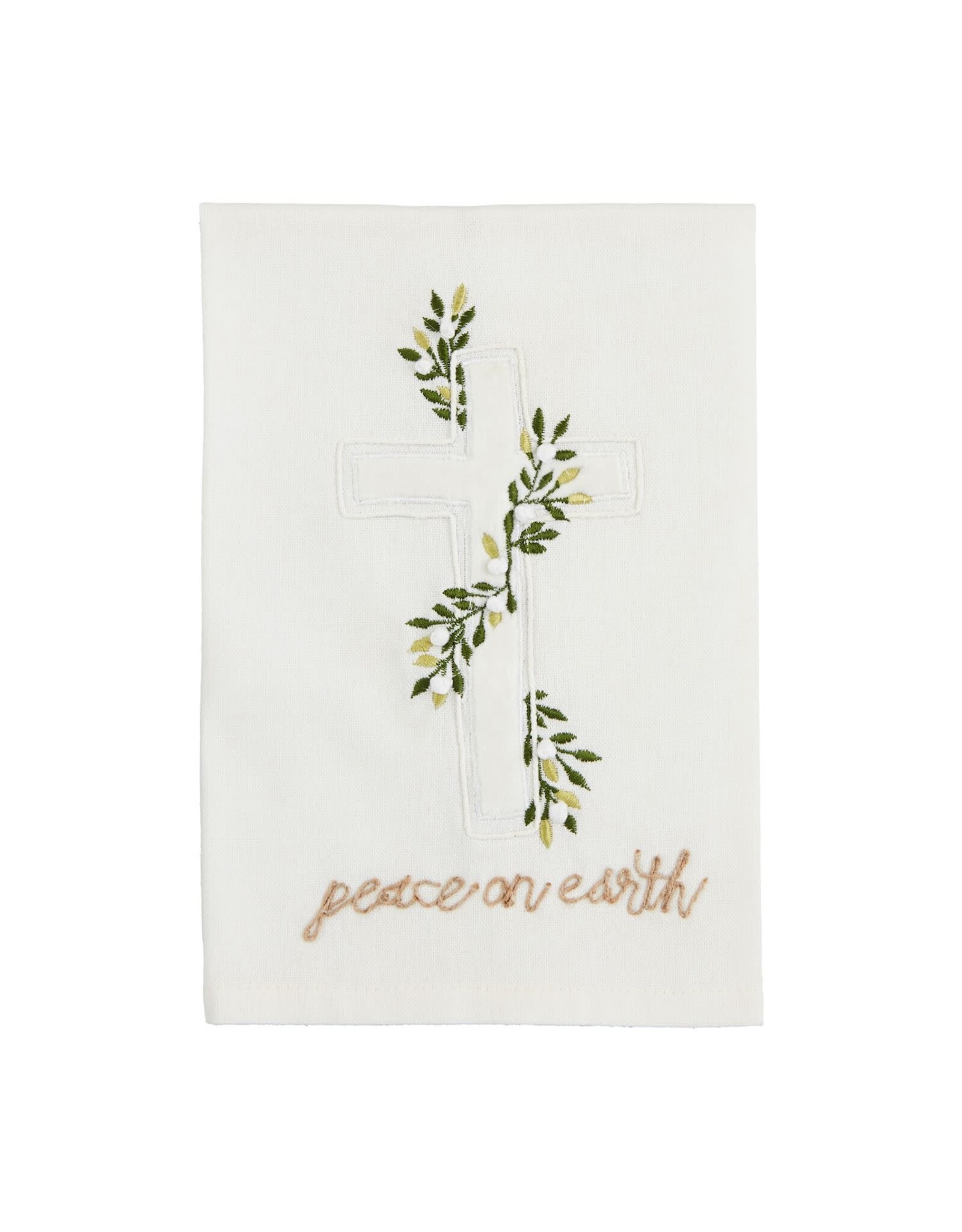Mud Pie Cross Christmas Applique Towel