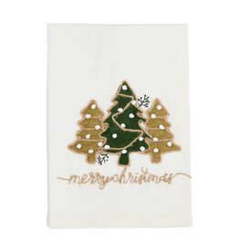 Mud Pie Christmas Trees Applique Towel