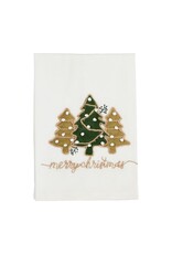 Mud Pie Christmas Wreath Applique Towel