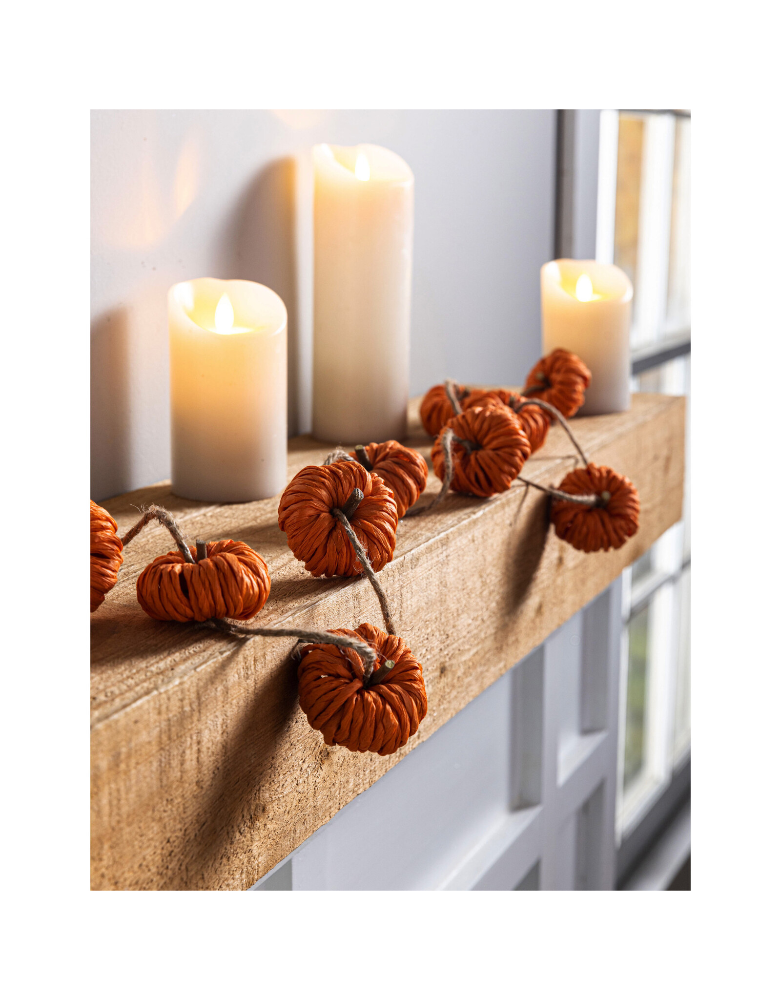 Evergreen Enterprises Paper Rope Pumpkin Garland, Orange