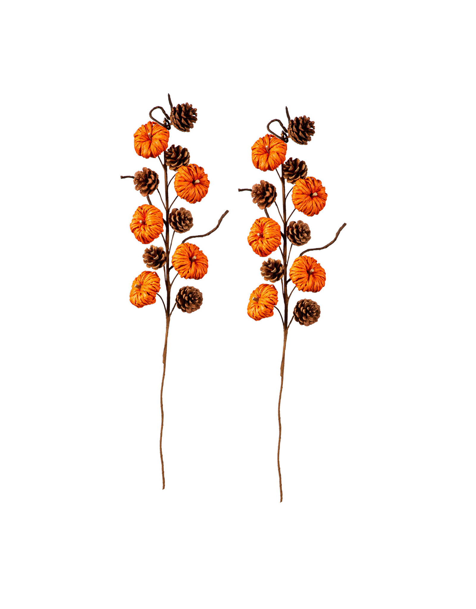 Evergreen Enterprises Orange Paper Pumpkins Stem, Set of 2