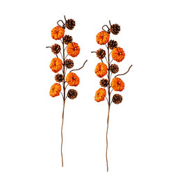 Evergreen Enterprises Orange Paper Pumpkins Stem, Set of 2