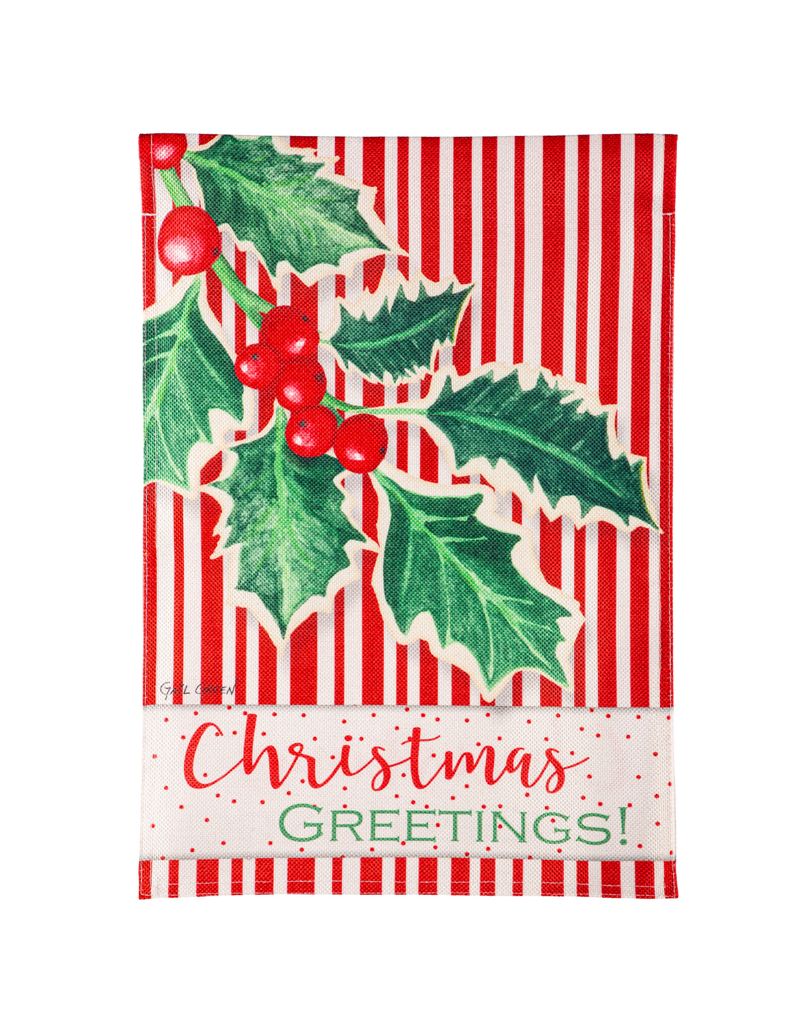 Evergreen Enterprises Christmas Greetings Burlap Garden Flag