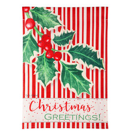Evergreen Enterprises Christmas Greetings Burlap Garden Flag