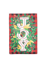 Evergreen Enterprises Holiday Joy Burlap Garden Flag