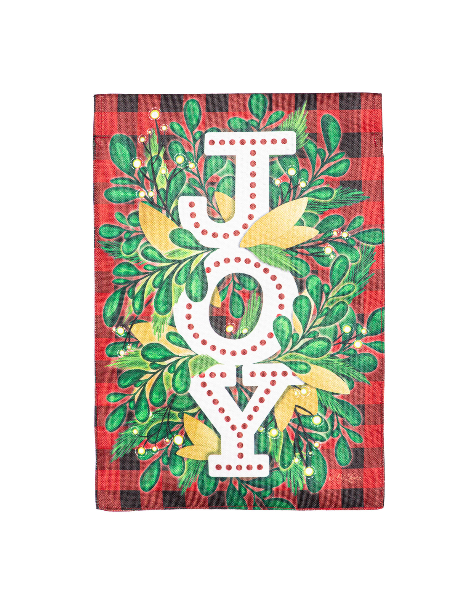 Evergreen Enterprises Holiday Joy Burlap Garden Flag