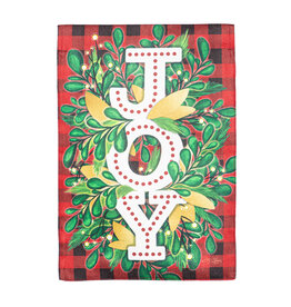 Evergreen Enterprises Holiday Joy Burlap Garden Flag