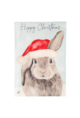 Evergreen Enterprises Merry Christmas Bunny Burlap Garden Flag