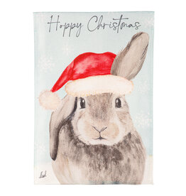 Evergreen Enterprises Merry Christmas Bunny Burlap Garden Flag
