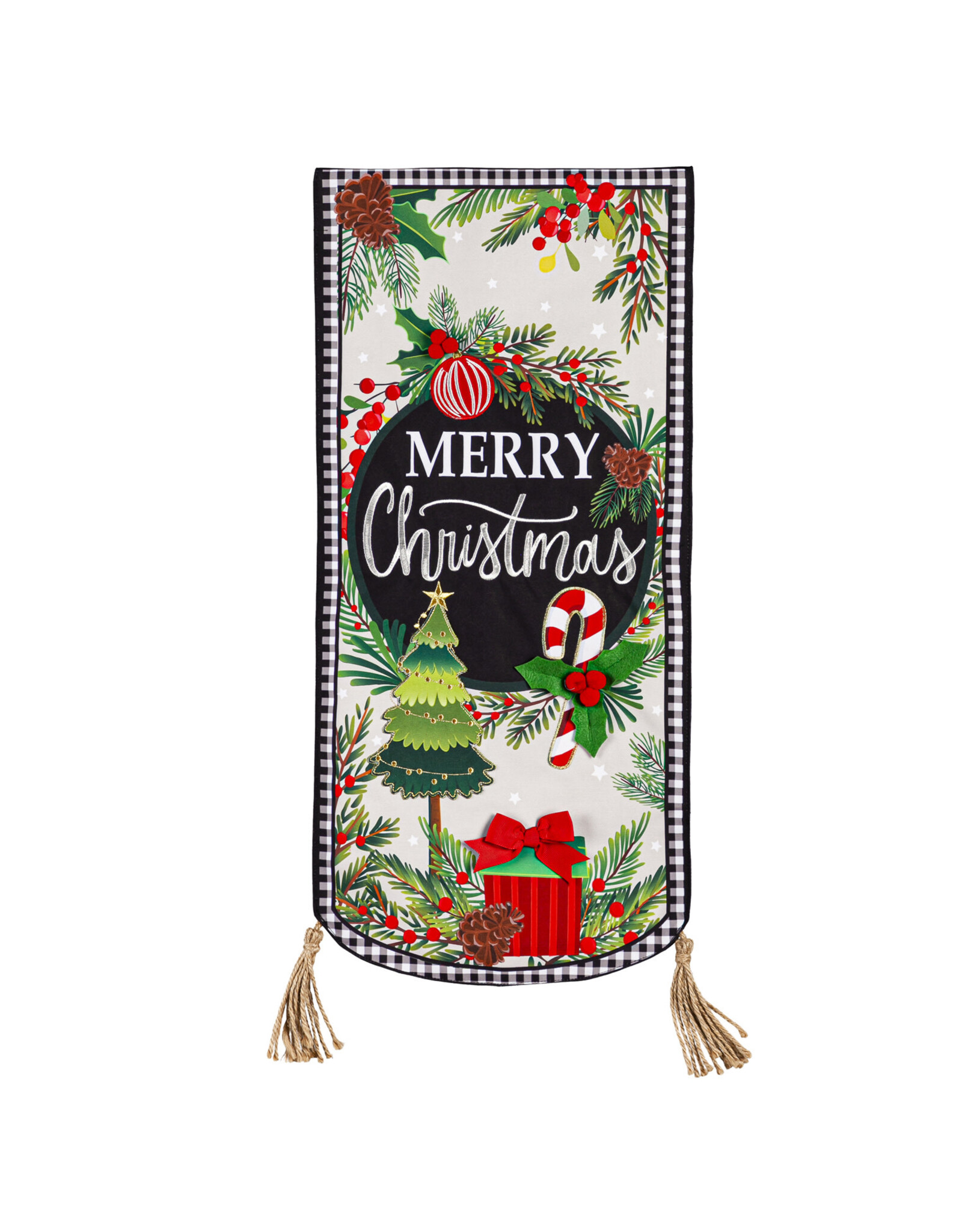 Evergreen Enterprises Traditional Merry Christmas Everlasting Impressions Textile Décor