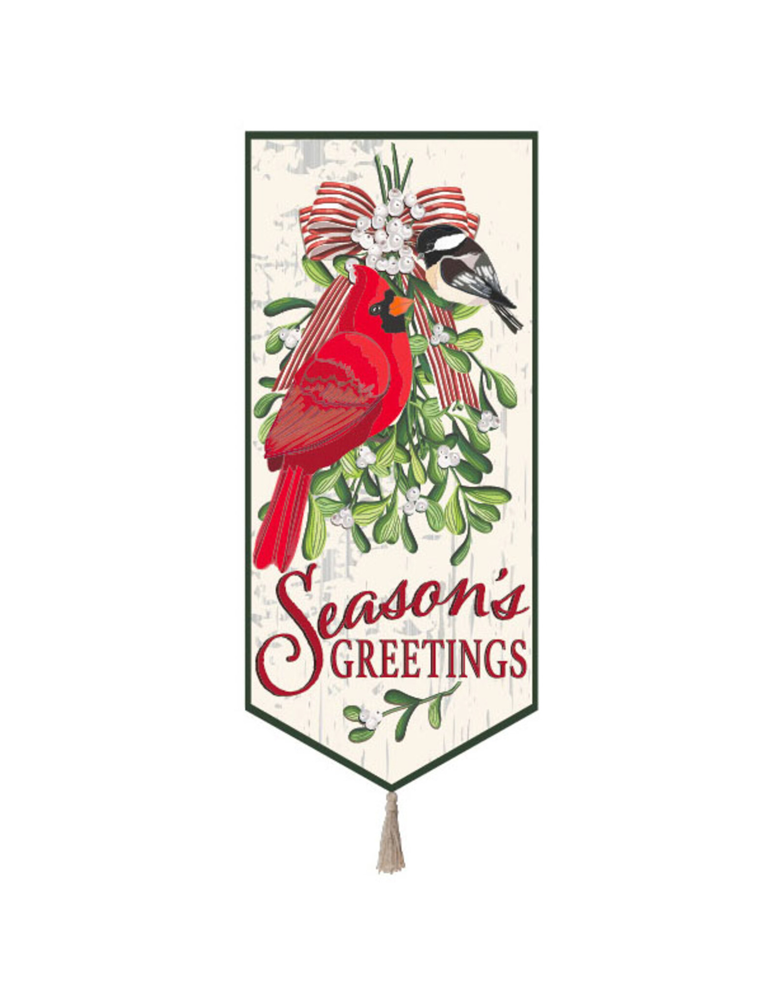 Evergreen Enterprises Mistletoe and Cardinal Everlasting Impression Textile Decor