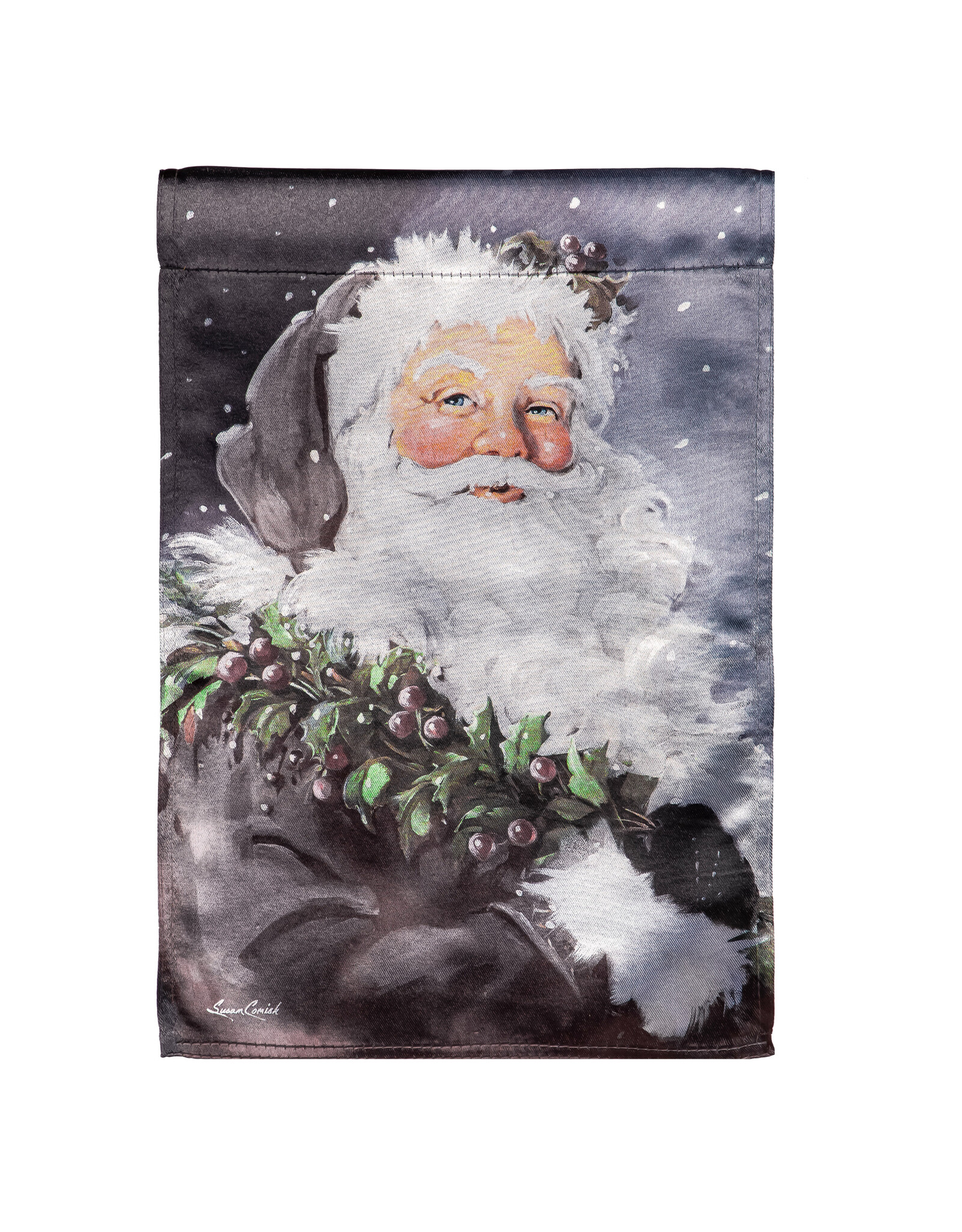 Evergreen Enterprises Santa in the Winter Lustre Garden Flag