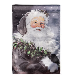 Evergreen Enterprises Santa in the Winter Lustre Garden Flag