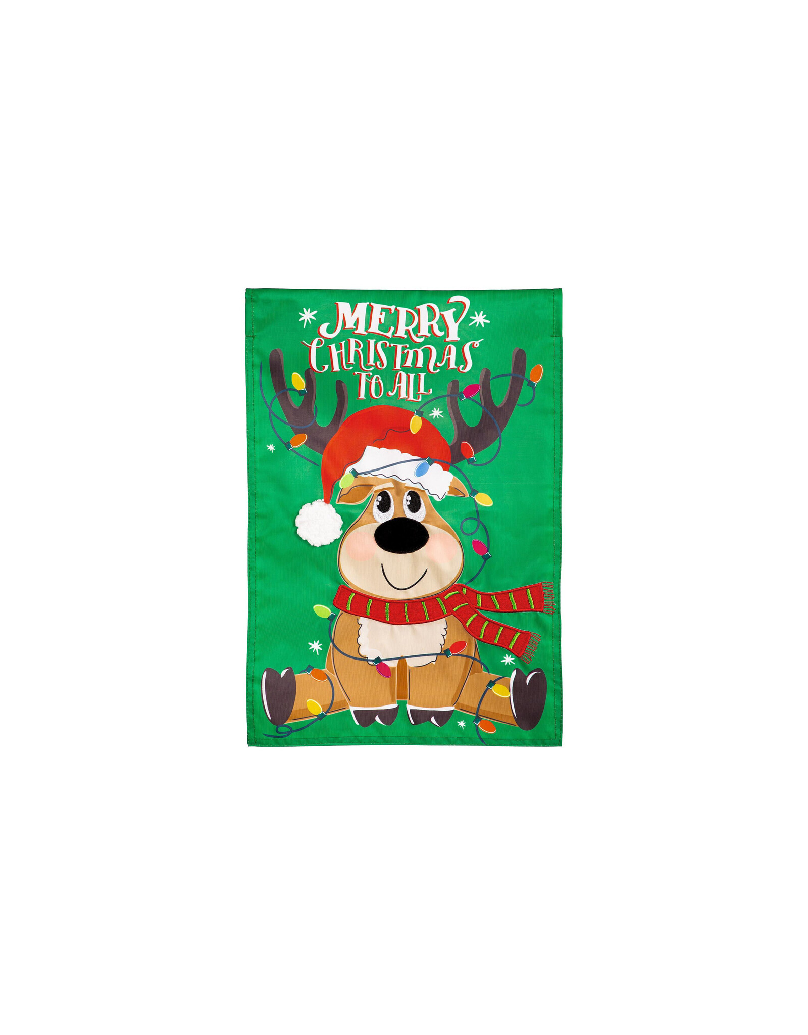 Evergreen Enterprises Merry Christmas to All Applique Garden Flag