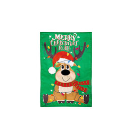 Evergreen Enterprises Merry Christmas to All Applique Garden Flag