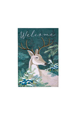 Evergreen Enterprises Woodland Deer Welcome Applique Garden Flag