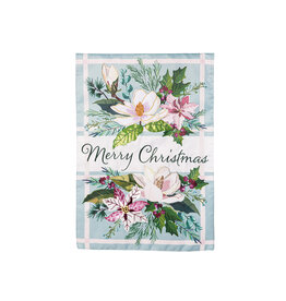 Evergreen Enterprises Merry Christmas Floral Applique Garden Flag