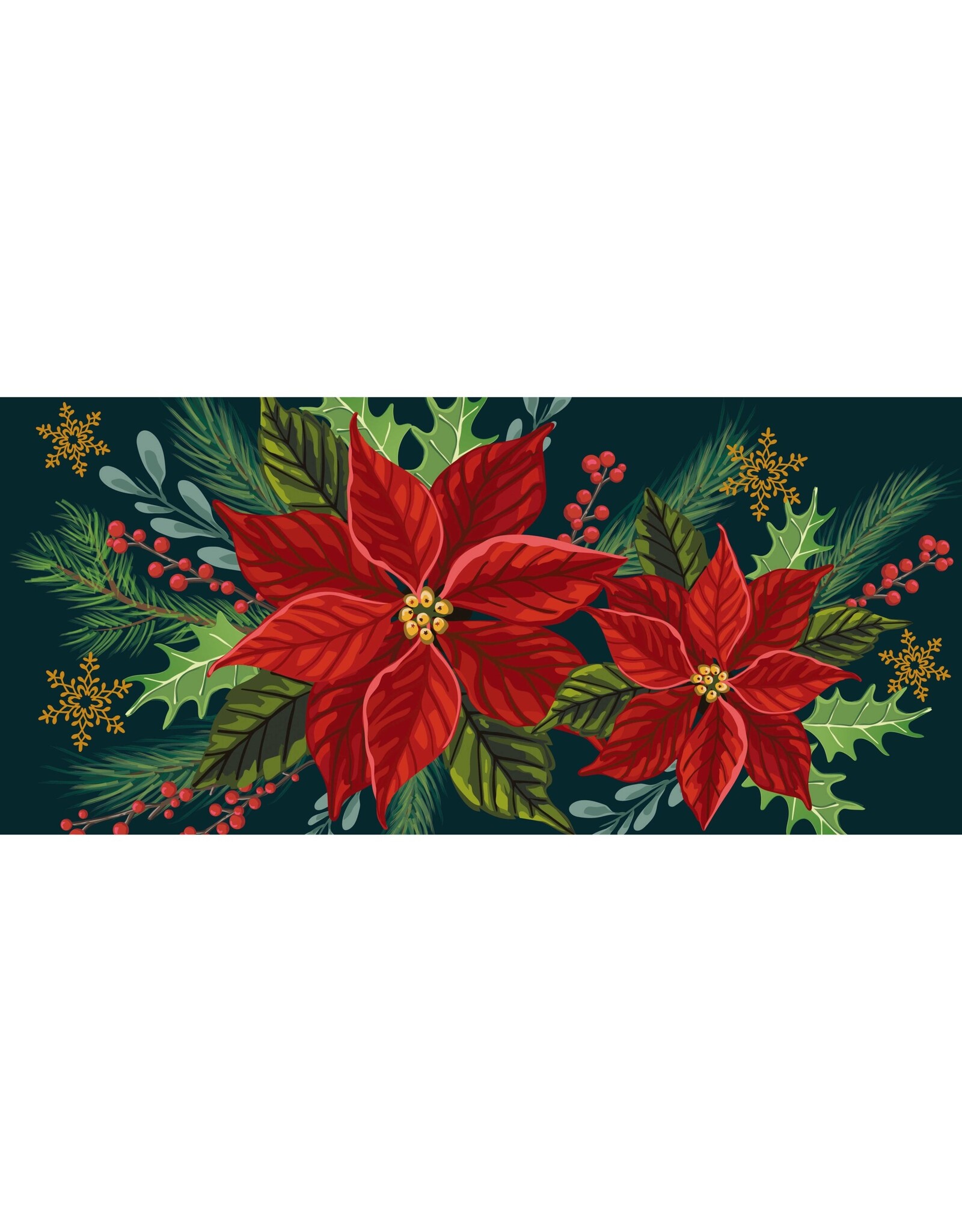 Evergreen Enterprises Happy Holidays Poinsettia Sassafras Mat