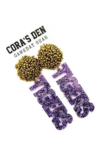 Cora's Den Purple Tigers Earrings