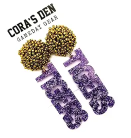 Cora's Den Purple Tigers Earrings