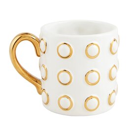 Mud Pie Gold Rings Ceramic Mug