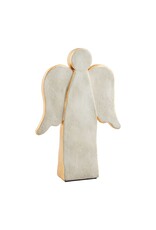 Mud Pie Large Concrete Gold Angel Sitter