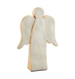 Mud Pie Large Concrete Gold Angel Sitter