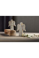 Mud Pie Large Concrete Gold Angel Sitter