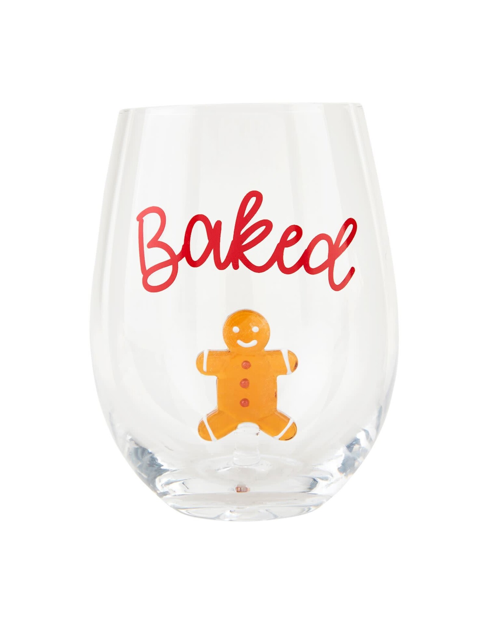 Mud Pie Gingerbread Man Icon Wine Glass