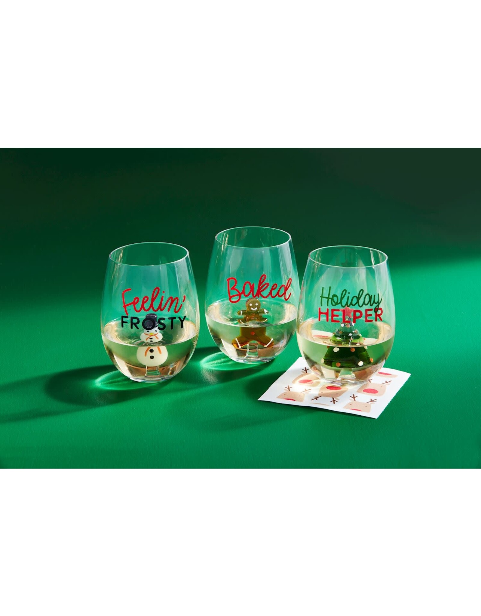 Mud Pie Gingerbread Man Icon Wine Glass