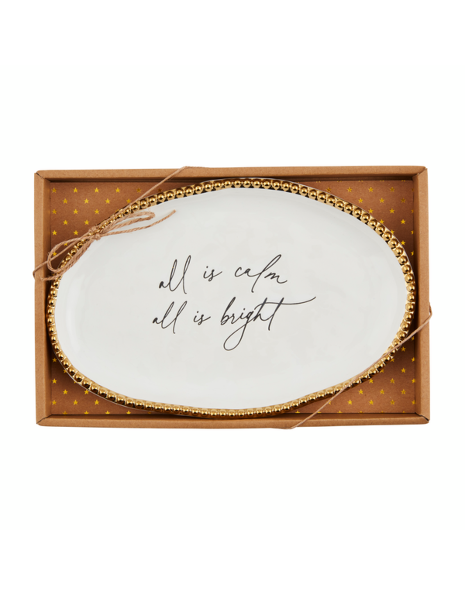 Mud Pie All Is Calm Bead Sentiment Plate