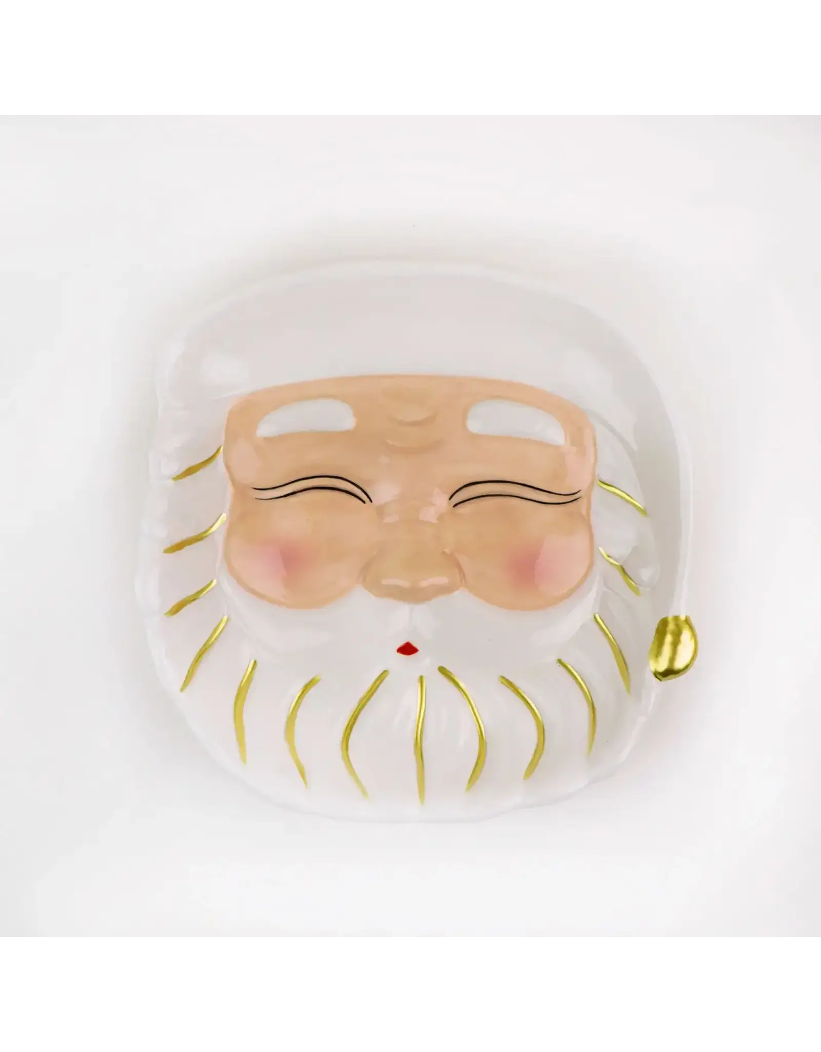 8 Oak Lane/Faire White Santa Dessert Plate