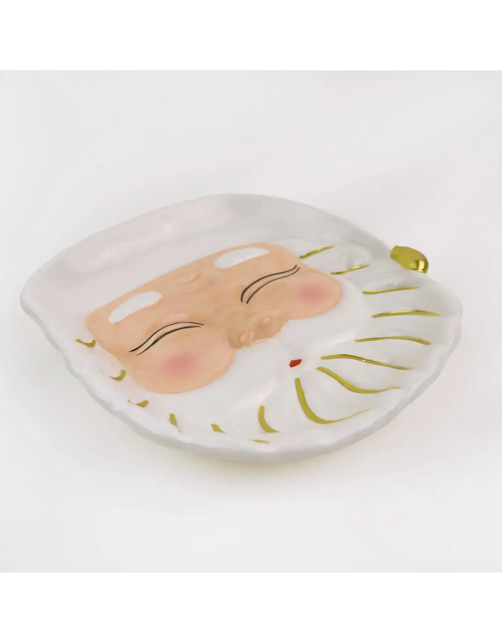 8 Oak Lane/Faire White Santa Dessert Plate