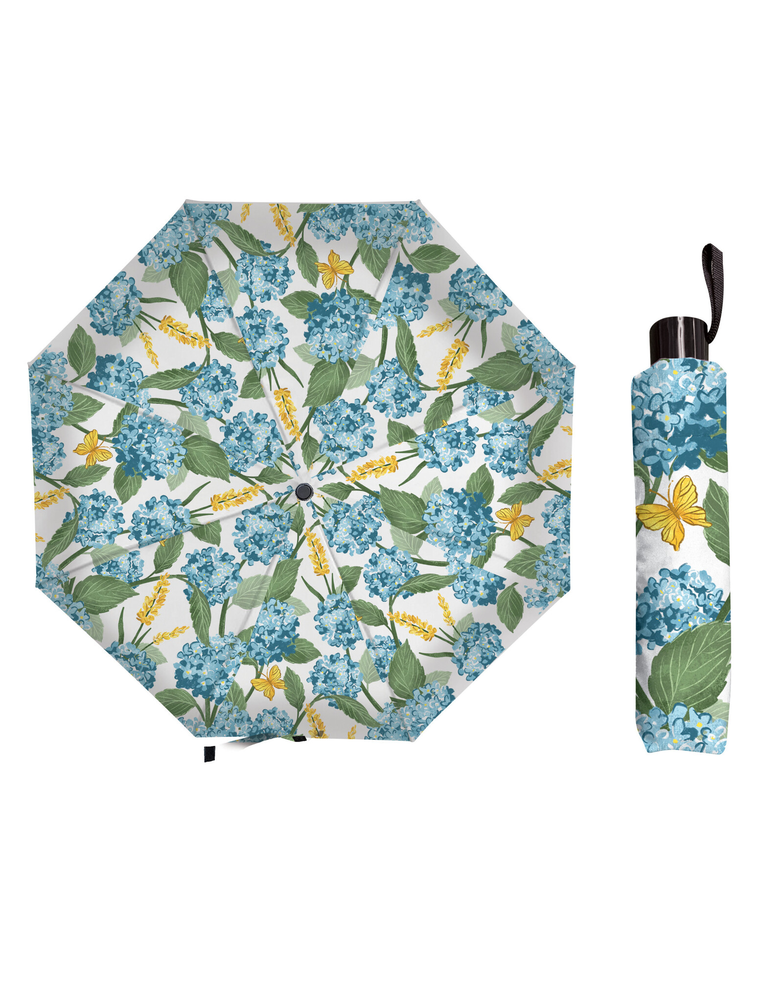 Evergreen Enterprises Coastal Citrus Hydrangeas Compact Manual Umbrella