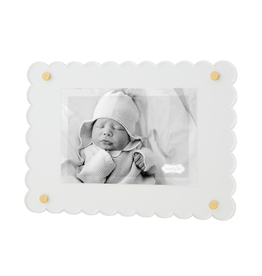 Mud Pie Scalloped White Acrylic Frame