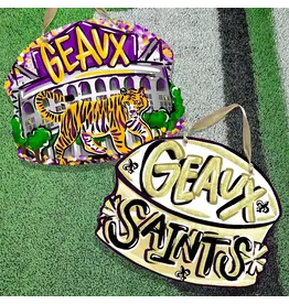 Art By Allie Double Sided LSU / Saints Door Hanger