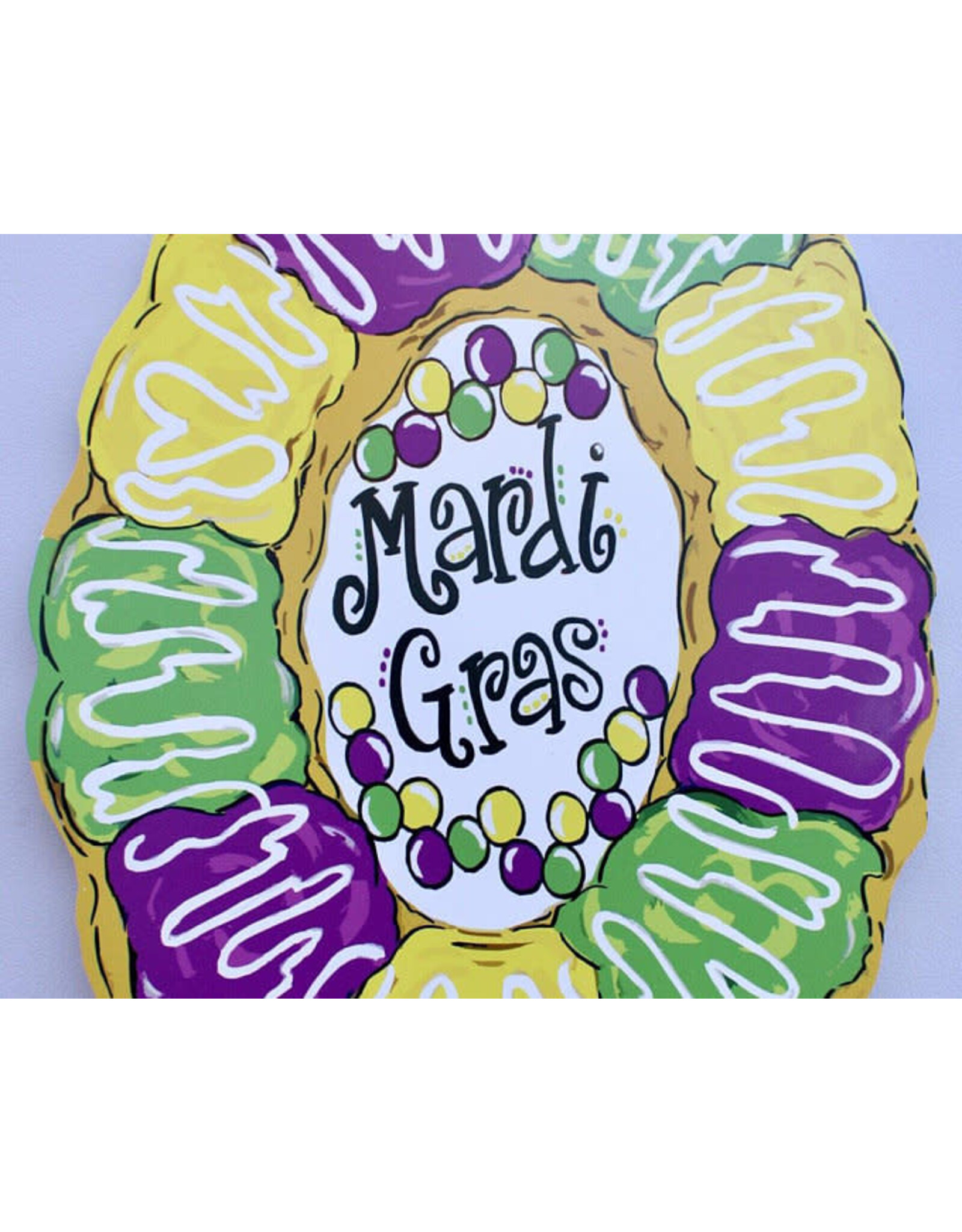Drez Artwork And Design Mardi Gras Door Hanger - King Cake