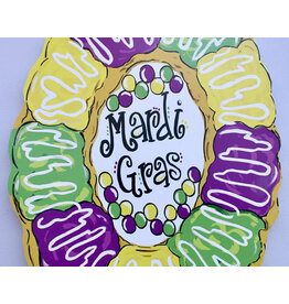 Drez Artwork And Design Mardi Gras Door Hanger - King Cake