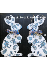Drez Artwork And Design Blue/White Bunny Door Hanger