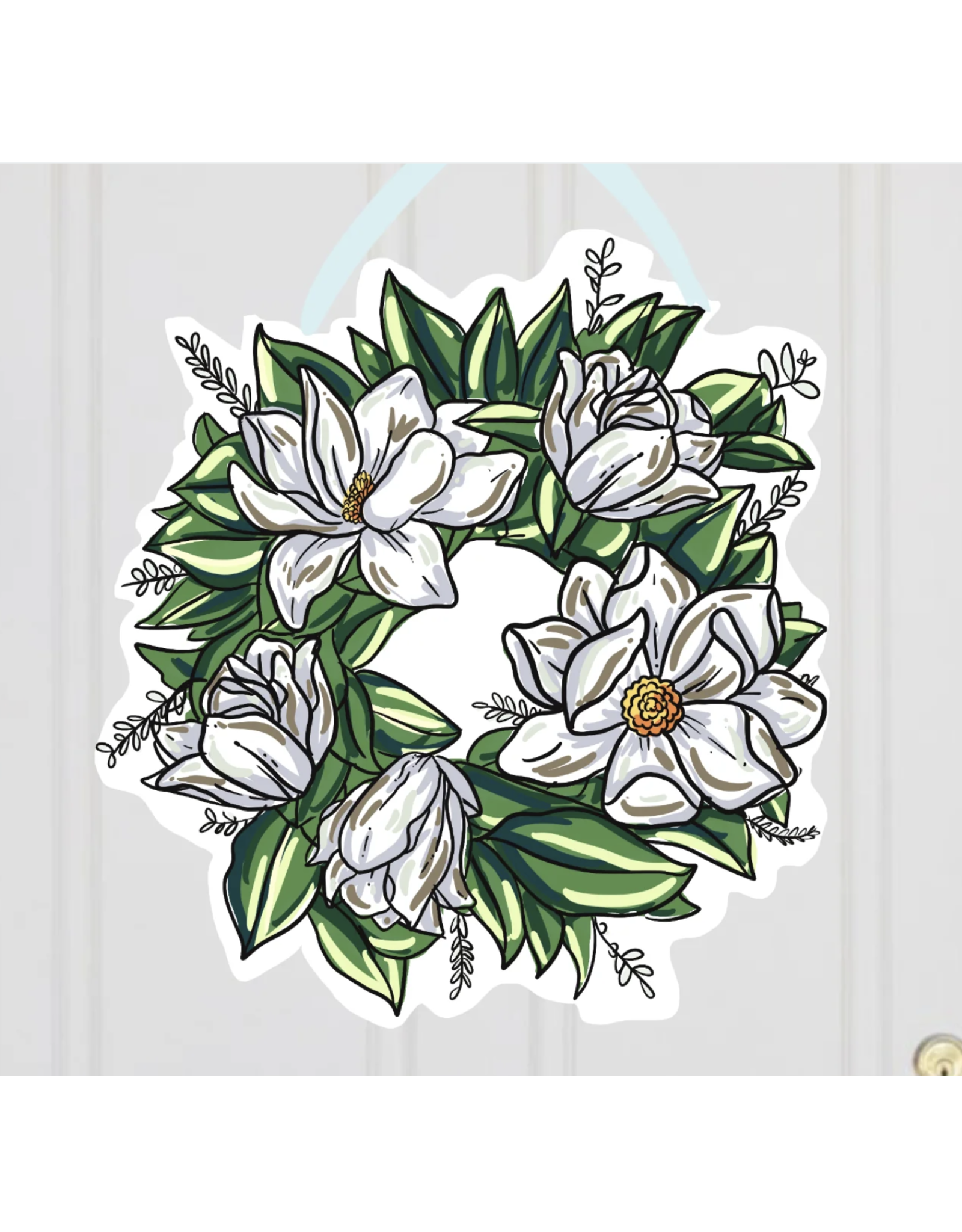 Art By Madicat Magnolia Wreath Door Hanger