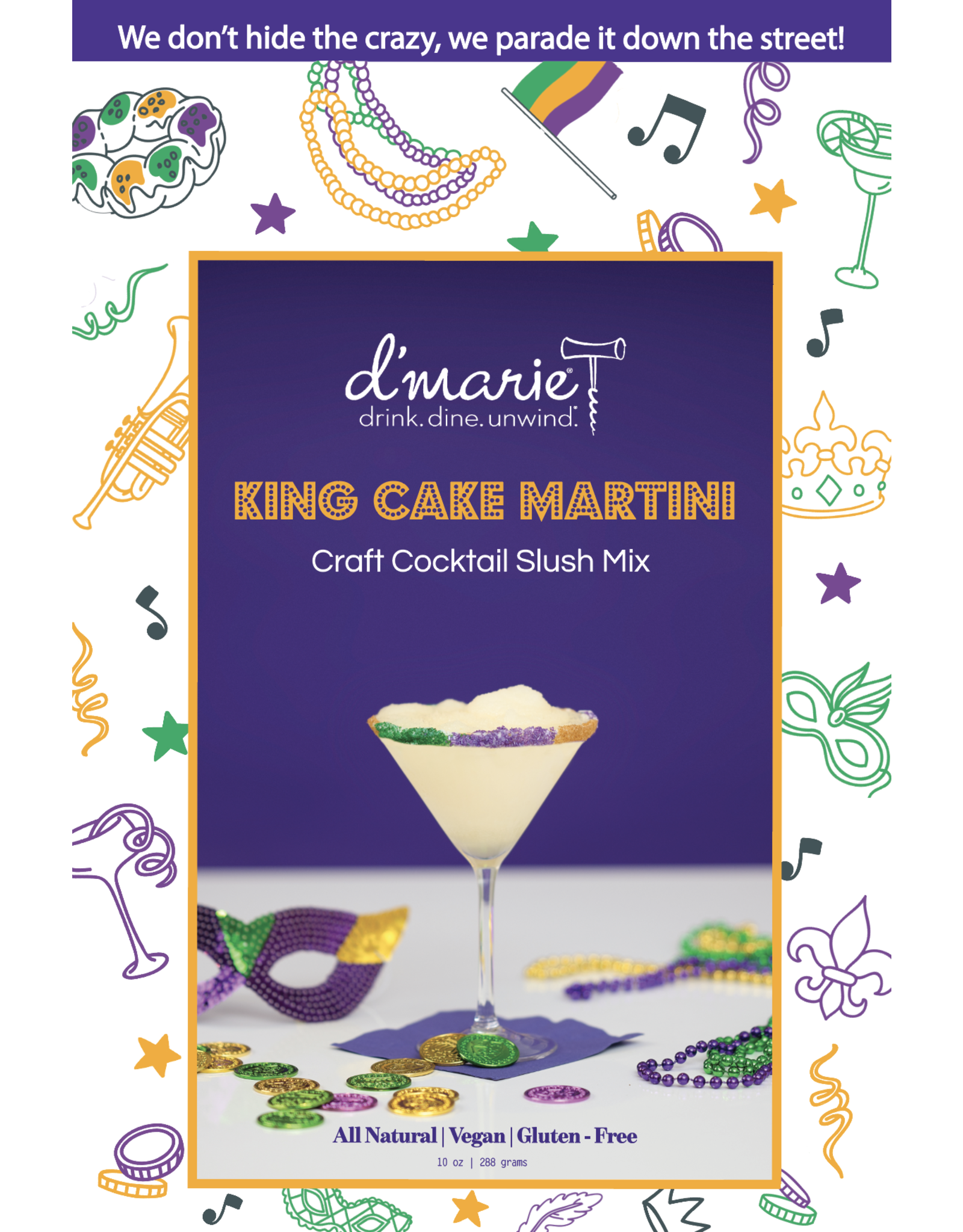 d'Marie/Portico Collection King Cake Martini Cocktail Slush Mix