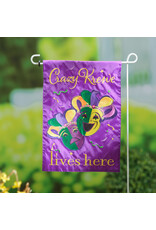 Evergreen Enterprises Mardi Gras Crazy Krewe Lives Here Applique Garden Flag Evergreen Enterprises Mardi Gras Crazy Krewe Lives Here Applique Garden Flag