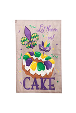 Evergreen Enterprises Mardi Gras Let Them Eat Cake Burlap House Flag Evergreen Enterprises Mardi Gras Let Them Eat Cake Burlap House Flag