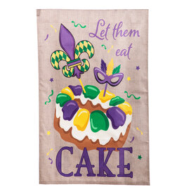 Evergreen Enterprises Mardi Gras Let Them Eat Cake Burlap House Flag