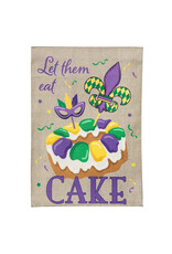 Evergreen Enterprises Mardi Gras Let Them Eat Cake Burlap Garden Flag Evergreen Enterprises Mardi Gras Let Them Eat Cake Burlap Garden Flag