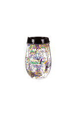 Evergreen Enterprises Mardi Gras Glitter Acrylic Stemless Tumbler Evergreen Enterprises Mardi Gras Glitter Acrylic Stemless Tumbler