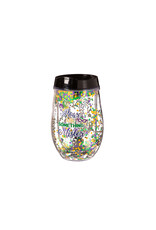 Evergreen Enterprises Mardi Gras Glitter Acrylic Stemless Tumbler Evergreen Enterprises Mardi Gras Glitter Acrylic Stemless Tumbler