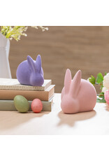 Evergreen Enterprises Flocked Bunny Ceramic Table Decor Set