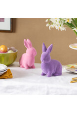 Evergreen Enterprises Flocked Bunny Ceramic Table Decor