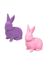 Evergreen Enterprises Flocked Bunny Ceramic Table Decor